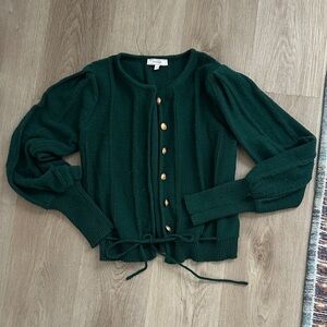 RIHOAS Forest Green Cardigan with Gold Buttons